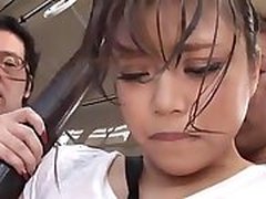 Beautiful Japanese hoe fucked doggystyle after giving head outdoors