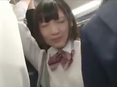 Asian babe on train fuck pt